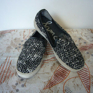 Sam Edelman Becker Slip on Sneaker Fabric Loafer - B/W Size 6.5M Casual Comfort